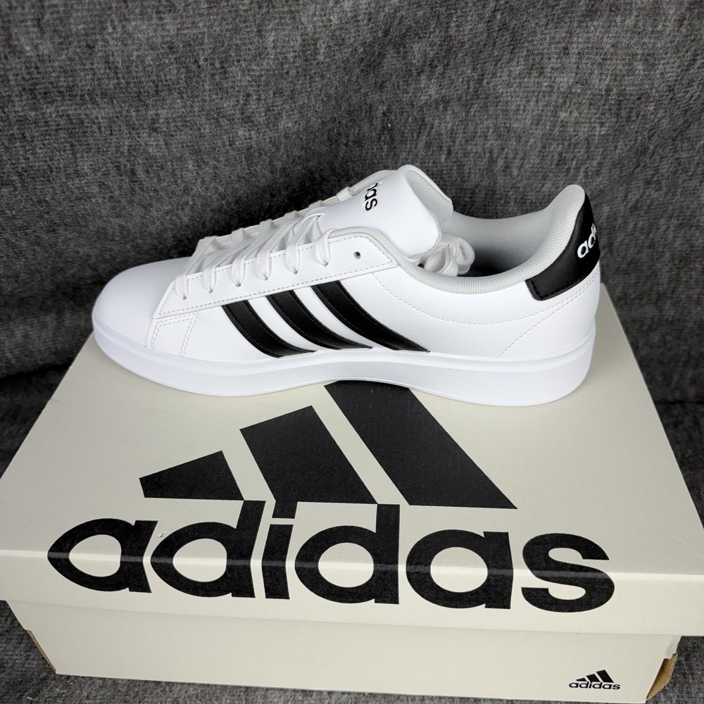 Adidas Grand Court 2.0 Shoes Mens Size 8.5 White Black Low Top Sneakers GW9195 - Picture 8 of 15